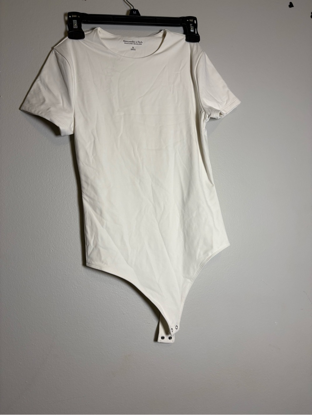 Abercrombie & Fitch White Short-Sleeve Crew Neck Bodysuit